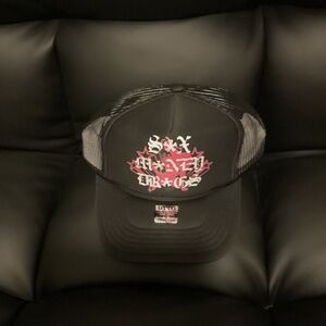 Otto Brand Black Trucker Cap With Sex, Money, Drugs OSFM Foam front Snap Back